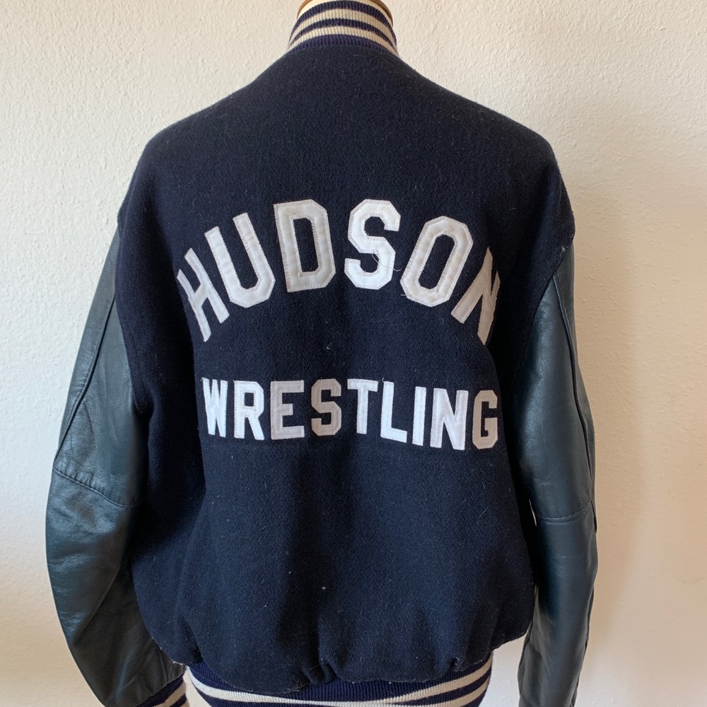 Made in USA, vintage Wool&Leather varsity jacket L - Picture 4 of 8
